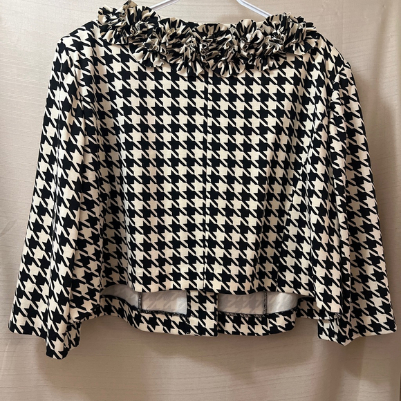 Danny & Nicole houndstooth ruffled open front blazer size 24W (3x) classic - Picture 7 of 8
